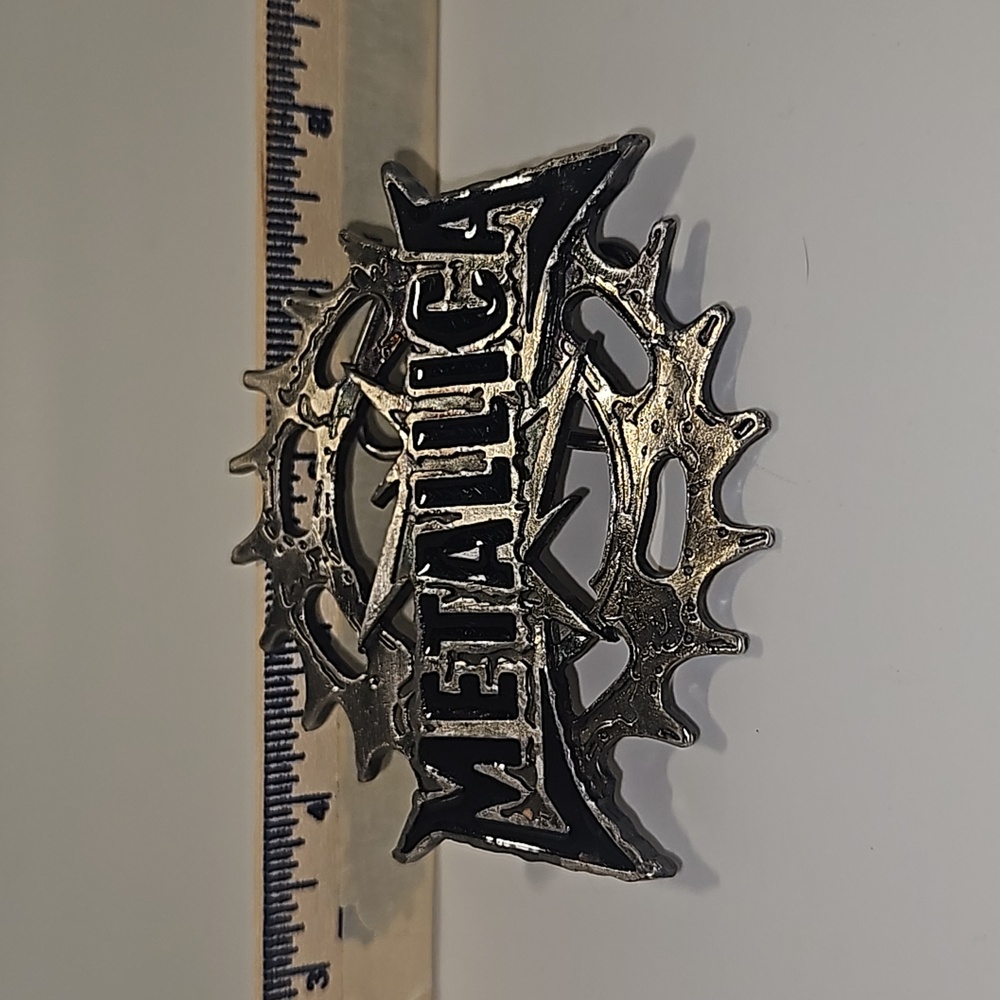 Unisex "Metallica" Saw Bladelike Design Metal Belt Buckle - Picture 4 of 8